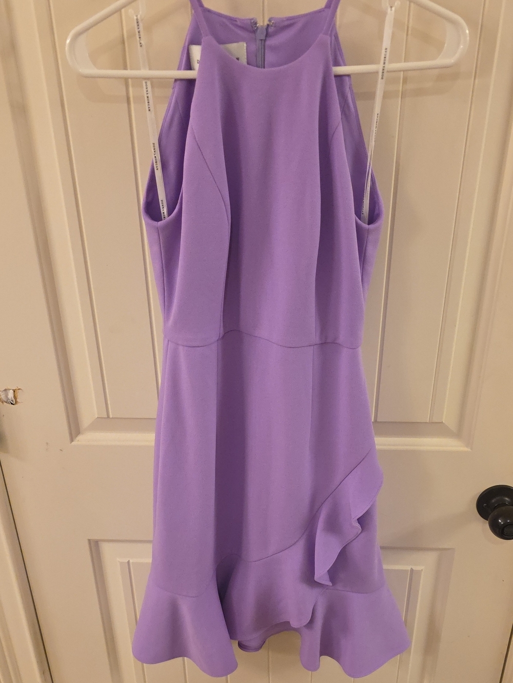 Donna Morgan Lavender Ruffle-Trim Midi Dress